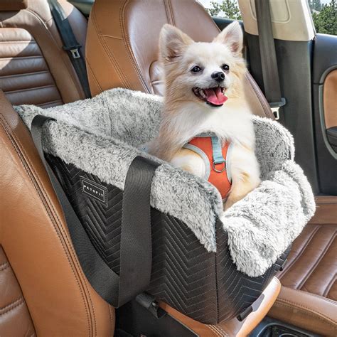 PETSFIT Center Console Dog Car Seat, Portable Car Seat for Dogs with Safe Protective Hooks ...