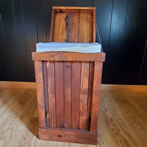 Country Kitchen Trash Can, Wood Trash Bin, 13 Gallon Trash Bin, Garbage ...