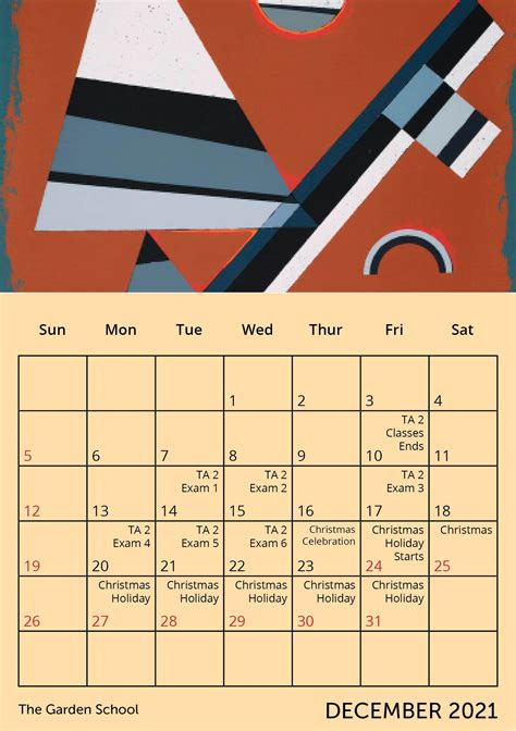 Academic Calendar 2021 — The Garden School