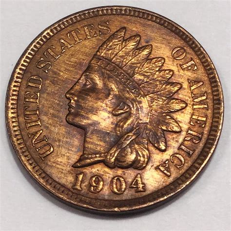 1904 Uncirculated Indian Head Penny Beautiful Coin | Property Room