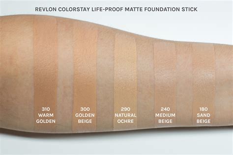 Revlon Colorstay Foundation Shade Swatches