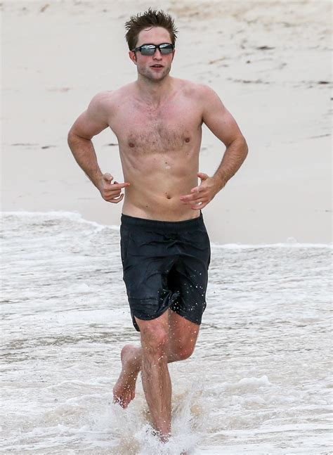 Robert Pattinson's Shirtless Workout on Antigua Beach