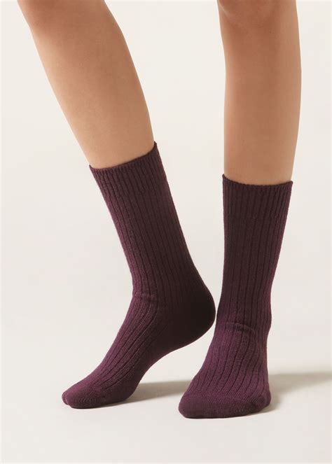 Short Ribbed Socks with Wool and Cashmere - Short socks - Calzedonia