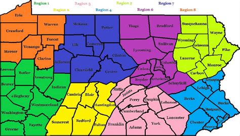 Map of Regions - Pennsylvania Society of Physician Associates