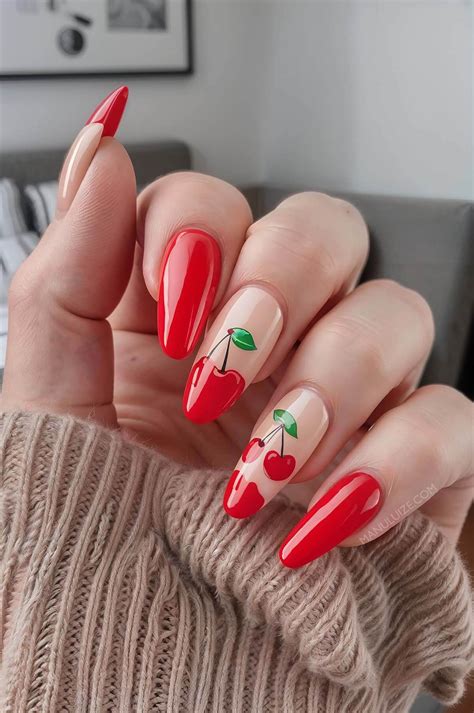35 Insanely Beautiful Cherry Nails
