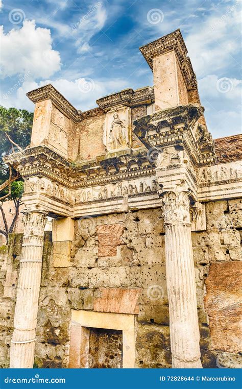 Ruins of Temple of Minerva, Forum of Nerva, Rome, Italy Stock Photo ...