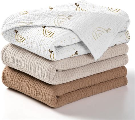 Amazon.com: lulumoon Baby Muslin Swaddle Blankets: Soft Receiving ...