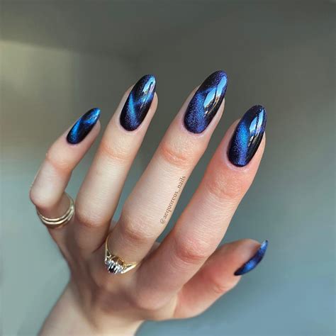 23+ Classy Almond Blue Nails for A Chic 2024 - DrExplains