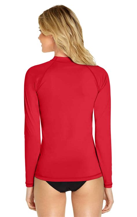 Women's Long Sleeve Rash Guard - Red - Wet Effect, Inc.