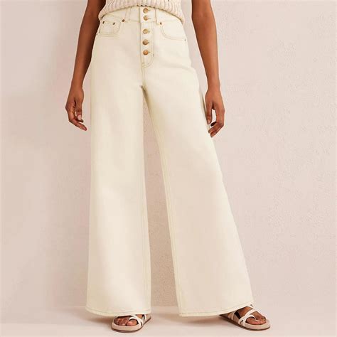 Cream Wide Leg Jeans - BrandAlley