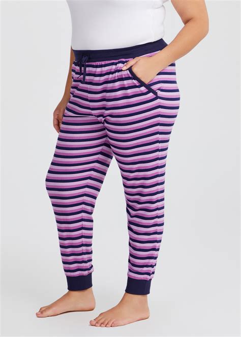 Shop Plus Size Lounge Stripe Cuff Pant, Multi | Taking Shape UK