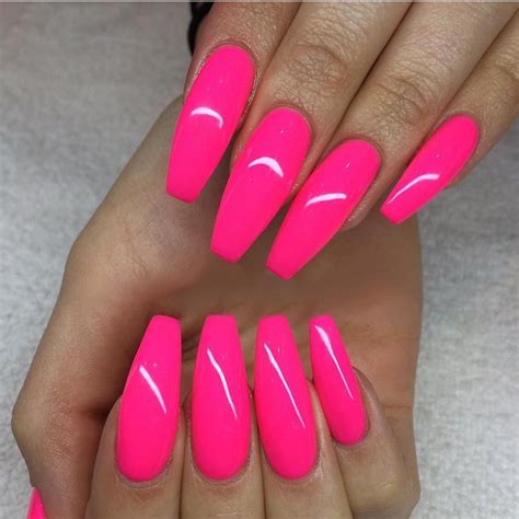 Neon Hot Pink Acrylic Nails