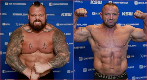 Eddie Hall weighs in 67lb heavier than Marius Pudzianowski despite ...