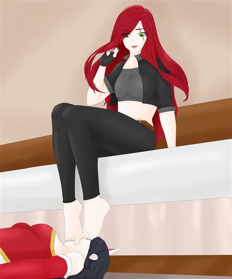 Katarina Femdom footworship 1 by sdgegs on DeviantArt