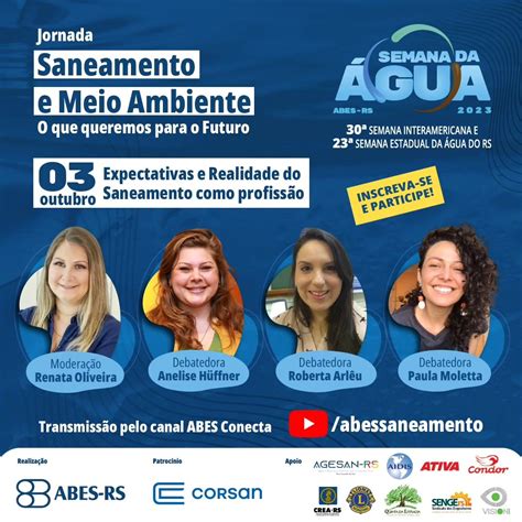 Semana da Água do RS 2023 terá serié de webinares no ABES Conecta - ABES