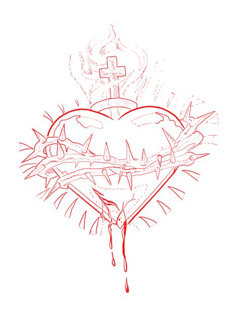 Cross Heart Tattoos, Sacred Heart Tattoos, Tattoo Design Book, Heart ...