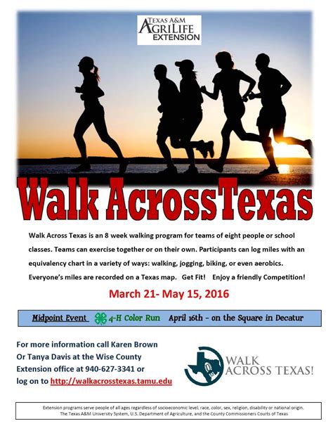 Texas A&M Agrilife Extension - Wise County: Wise County's Walk Across Texas