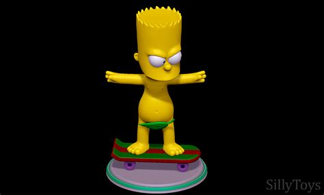🛹 Bart Simpson Skating Naked - The Simpsons・ 3D File for 3D printing・Cults