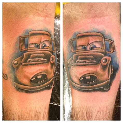 Mater cars color tattoo done by bob price at inferno studios | Small tattoos for guys, Car ...