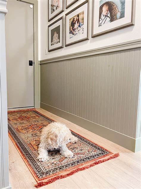 Colorful Beadboard Wainscoting at our Small Mudroom - Sprucing Up Mamahood