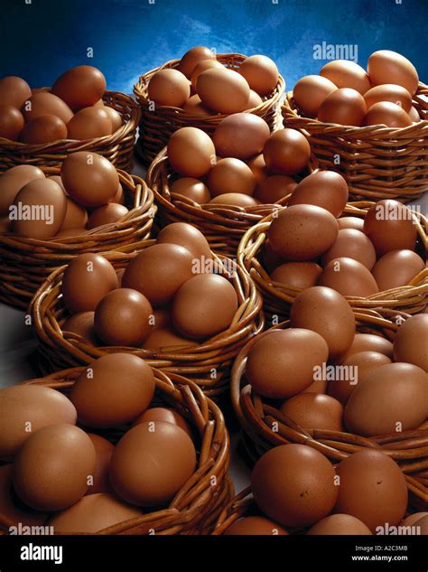 Eggs in baskets Stock Photo - Alamy