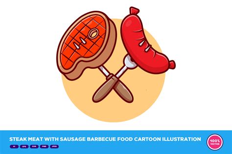 Steak Meat with Sausage Barbecue Food Graphic by catalyststuff ...