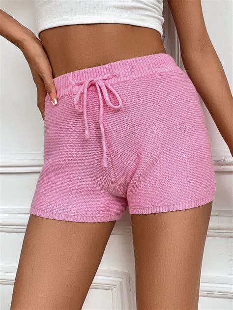 Drawstring Waist Knit Shorts | Gym shorts womens, Knit shorts, Knitwear ...