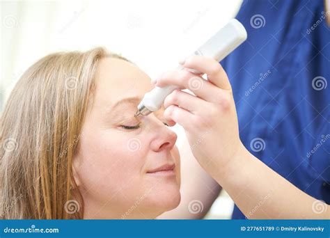 Eyesight Care . Doctor Measure Eye Pressure from Female Patient Stock Image - Image of industry ...