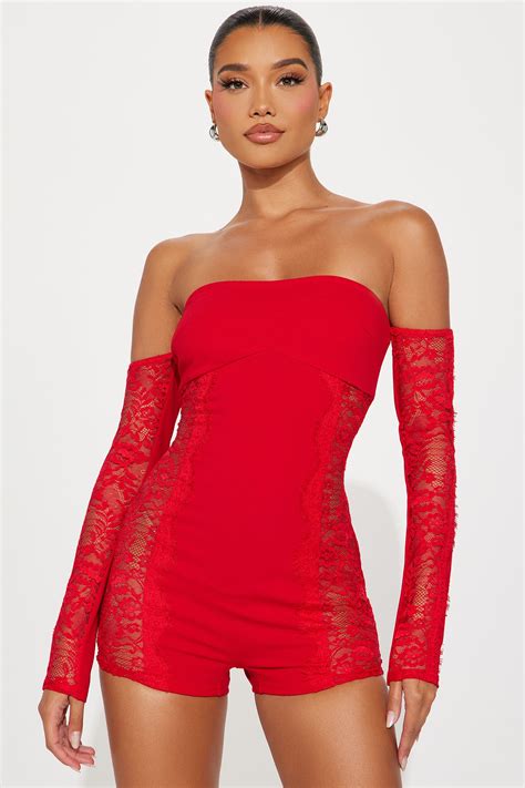 Thank You For Nothing Romper - Red | Fashion Nova