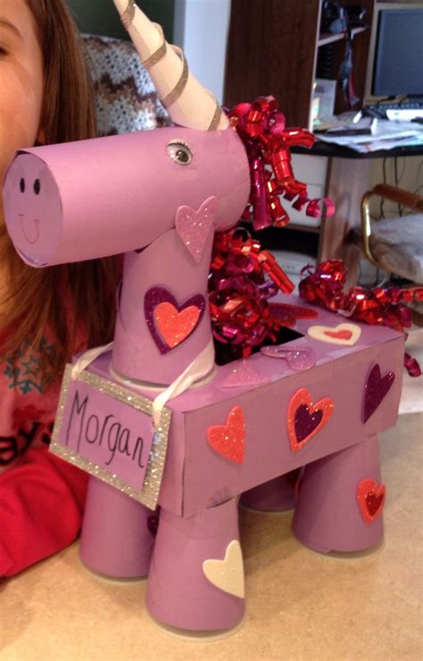Unicorn valentines day box | Valentine box, Girls valentines boxes ...