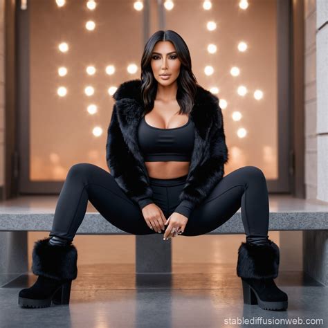 Kim Kardashian in Black Yoga Pants | Stable Diffusion Online
