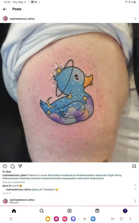 Pin by Sarah Pierce on tattoo | Duck tattoos, Kitten tattoo, Space tattoo