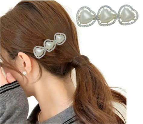White Heart Pearl Hair Clip - Medbuddies