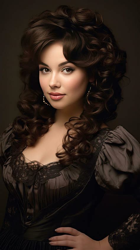 Beautiful chubby woman wearing black medieval dress. Generative AI 30621223 Stock Photo at Vecteezy