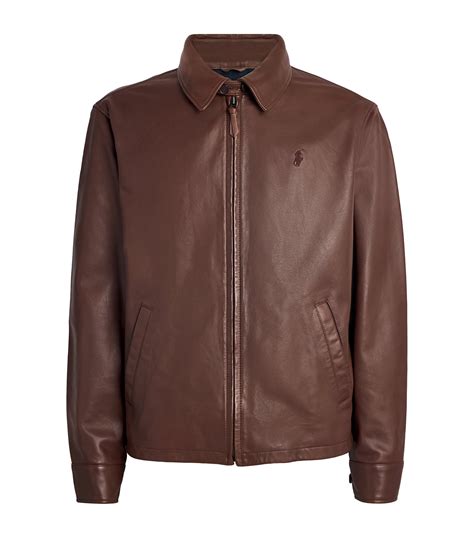 Polo Ralph Lauren Leather Jacket In Brown | ModeSens