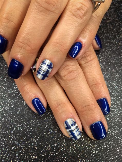 Blue Plaid Nail Art | Plaid nail art, Plaid nail designs, Plaid nail