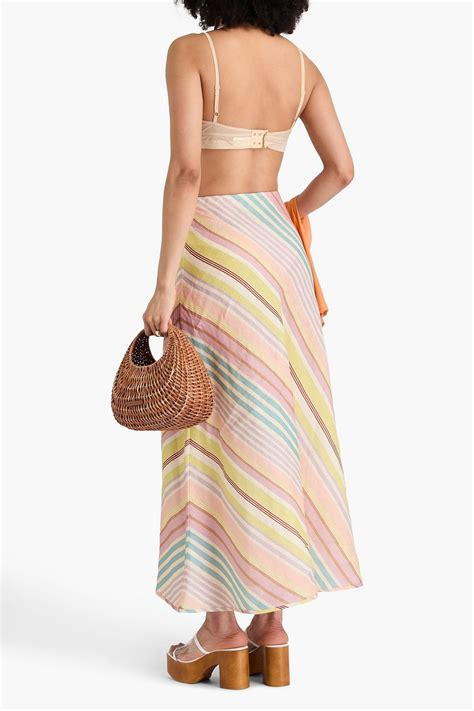 ZIMMERMANN Striped linen maxi skirt | THE OUTNET
