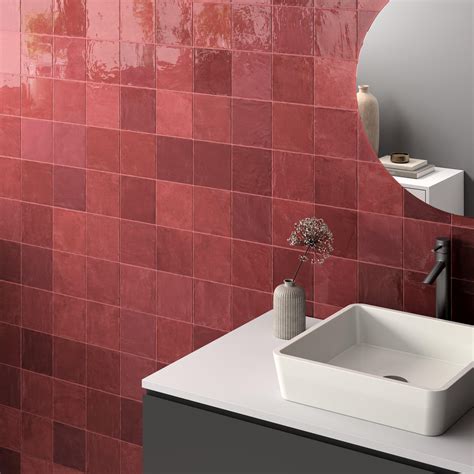 Zellige Bordeaux Ceramic Tile | Floor and Decor