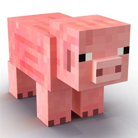 Minecraft pig portrait poster - questbella