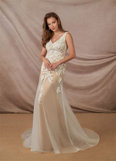 Azazie Bess Diamond White Nude Sheath Sequins Tulle Dress | Azazie