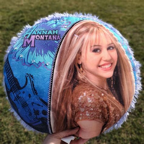 Hannah Montana Pillow!!! 🎸 ⭐ Round pillow Fluffy... | Depop