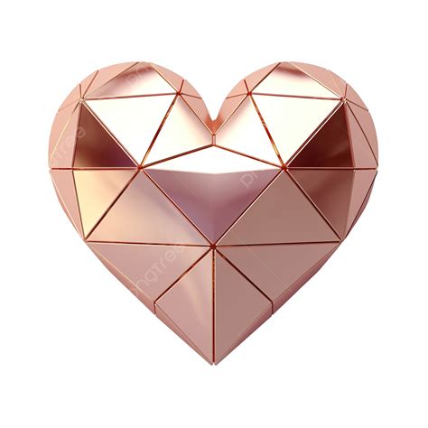 Rose Gold Heart Geometric, Rose Gold, Pink, Heart PNG Transparent Image ...
