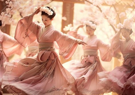Premium AI Image | A group of traditional Japanese dancers performing a ...