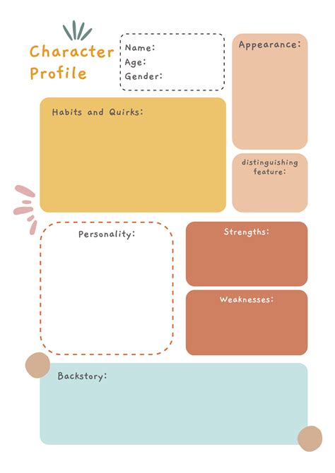 Printable Character Profile Template Pdf - Printable Free Templates