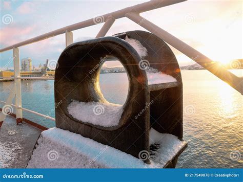 Mooring device, bulwark stock photo. Image of hawse - 217549078