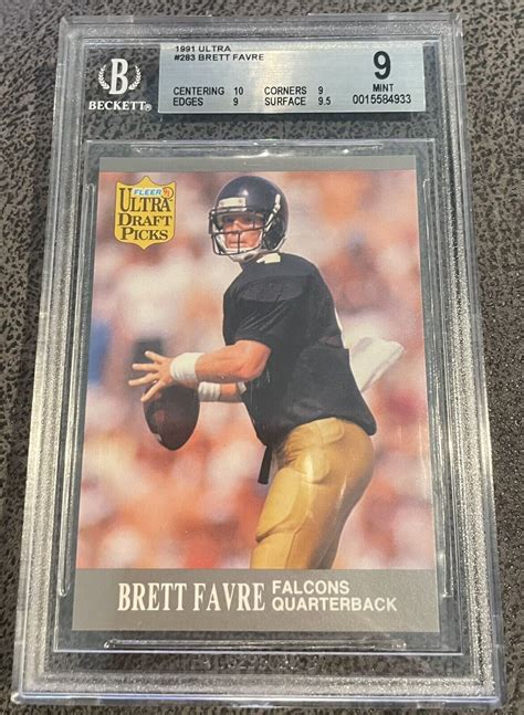 1991 Fleer Ultra - #283 Brett Favre (RC) BGS 9 - Centering 10 ROOKIE ...