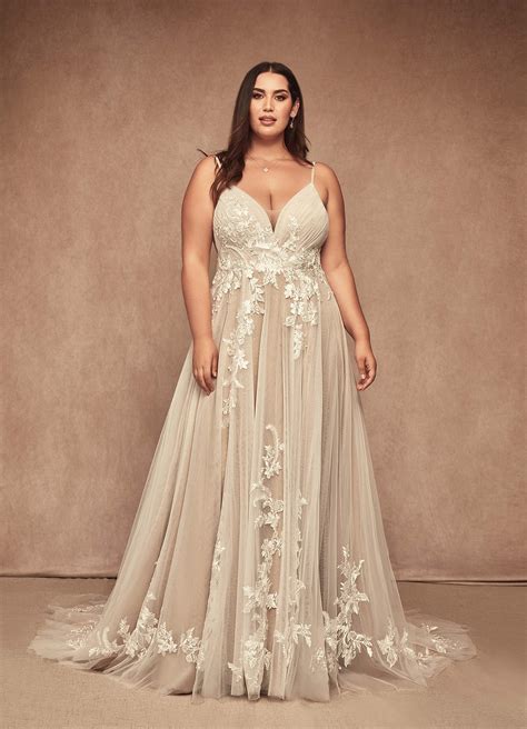 Azazie Rhodes Diamond White Nude A-Line V-Neck Sequins Tulle Dress | Azazie