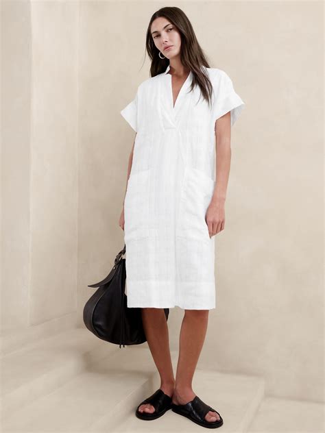 Laurel Linen-Cotton Utility Dress | Banana Republic
