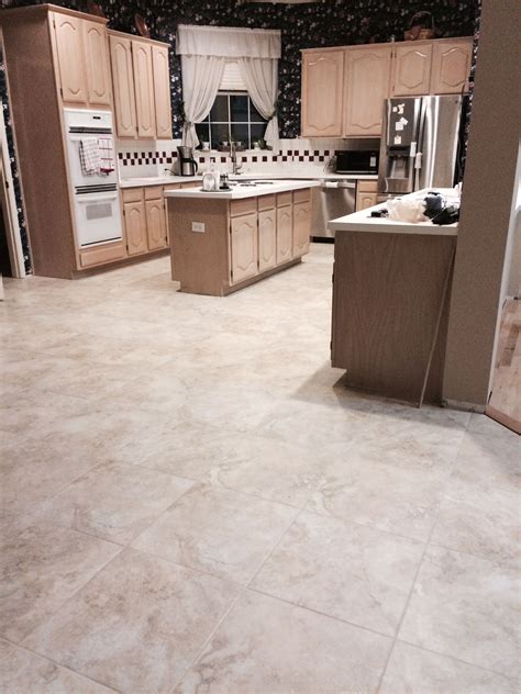 Beige Floor Tile Kitchen at Lynn Potter blog