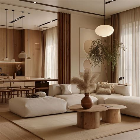 Japanese Scandinavian Living Room Design | Home interior design, Living ...